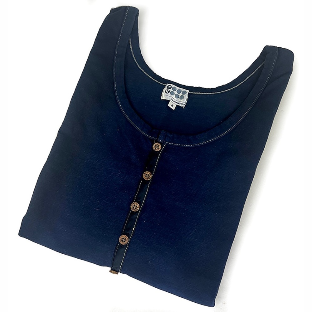 Takeo Kikuchi Vintage Embroidered Fish Tank Top from Japan